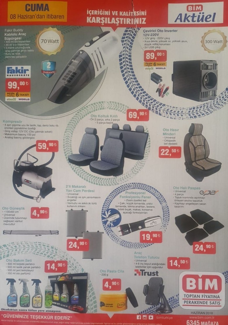 Bim 12 Haziran 2018 İndirimli Ürünler Kataloğu