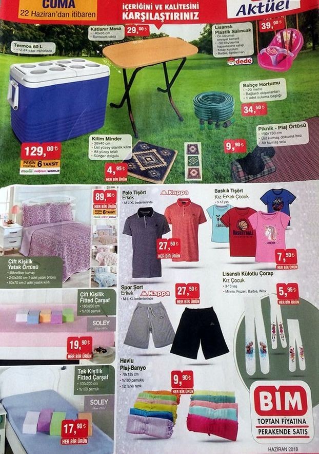 BİM 22 HAZİRAN 2018 AKTÜEL KATALOĞU