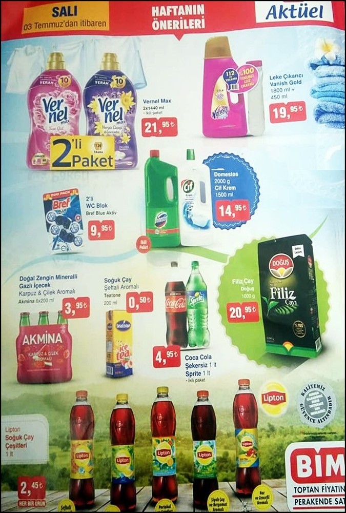 Bim 30 Haziran  -   3 Temmuz 2018 İndirimli Ürünler Kataloğu