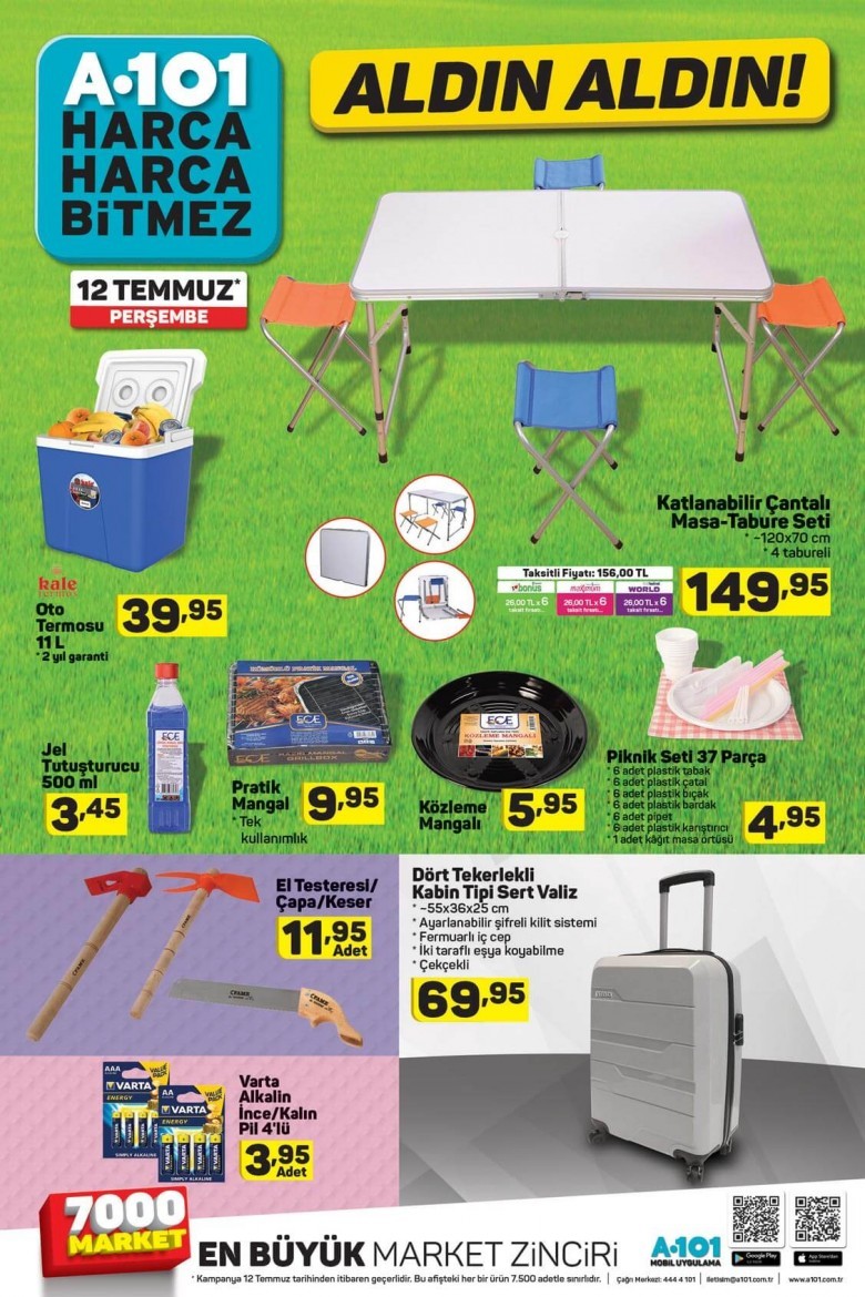 A101 12 Temmuz Aktüel Ürünler Kataloğu  (YENİ)