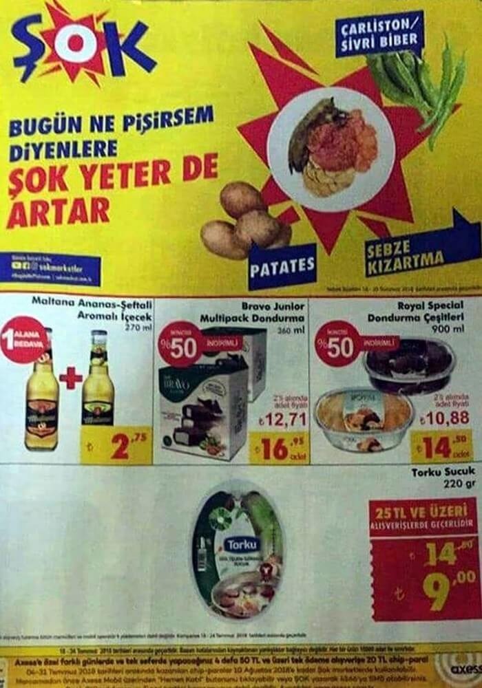 Şok Market 18 Temmuz 2018 İndirim Kataloğları