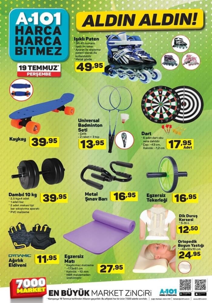 A101 19 – 25 TEMMUZ 2018 İndirimli Fırsat Ürünleri