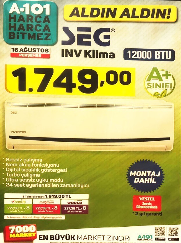 A101 17 Ağustos 2018 Akteül İndirimleri