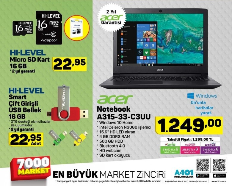 A101 6 Eylül 2018 Aktüel İndirimleri