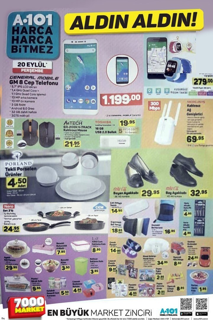 A101 20 - 28 Eylül Aktüel İndirim Kataloğları