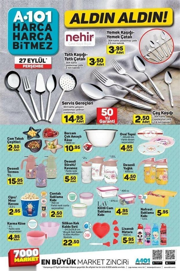 A101  27 Eylül Aktüel İndirimleri