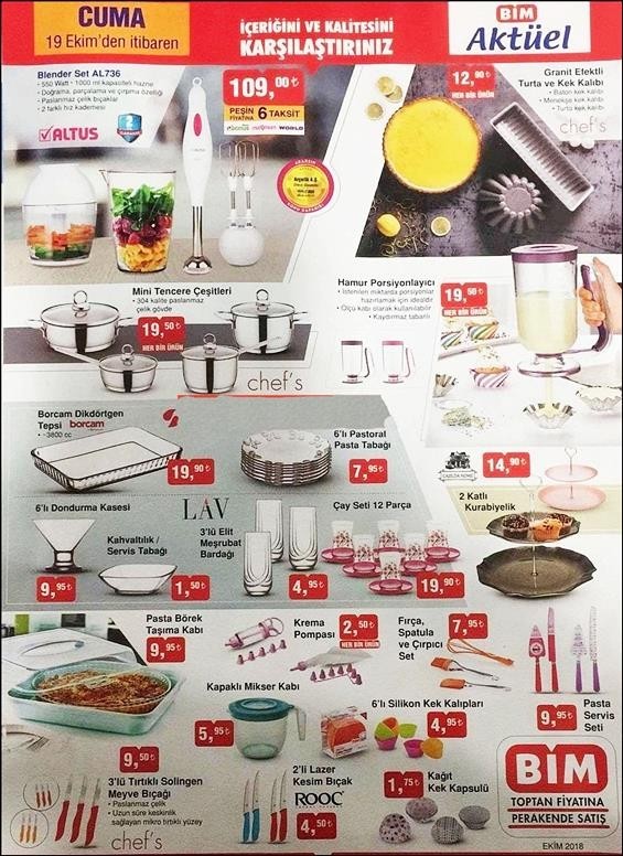 Bim 19 Ekim 2018 Aktüel İndirimli Ürünler Kataloğu