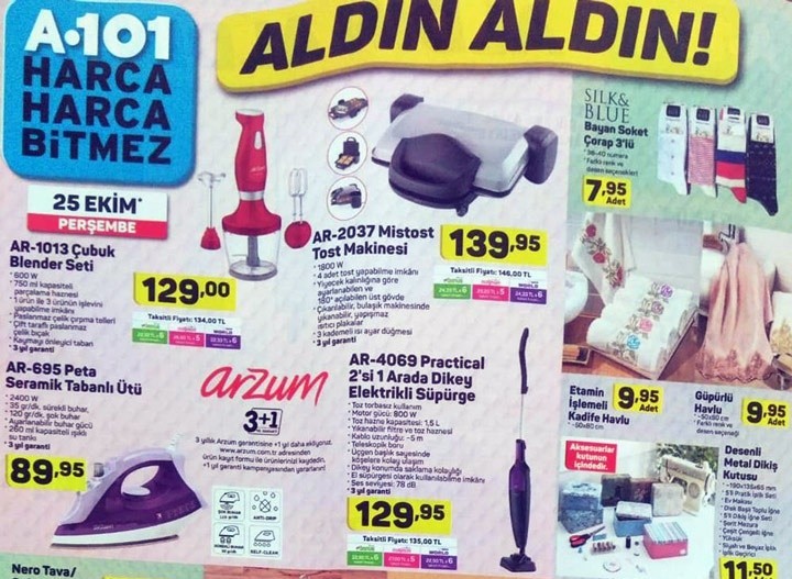 A101 Hafta Sonu İndirimli Ürünler Kataloğu