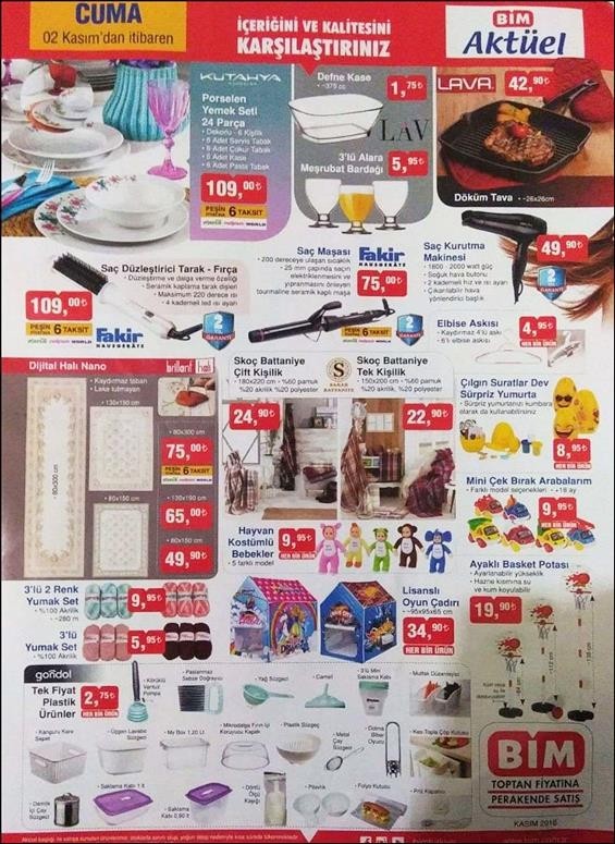 Bim 6 Kasım 2018 Aktüel Ürünler Kataloğu