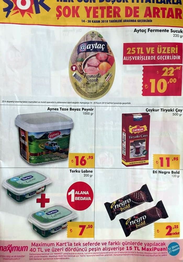 ŞOK 14 Kasım – 21 Kasım 2018 Aktüel Ürünler Kataloğu