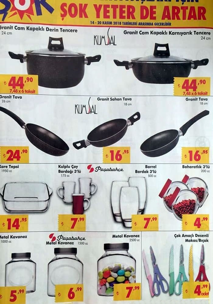 ŞOK 14 Kasım – 21 Kasım 2018 Aktüel Ürünler Kataloğu