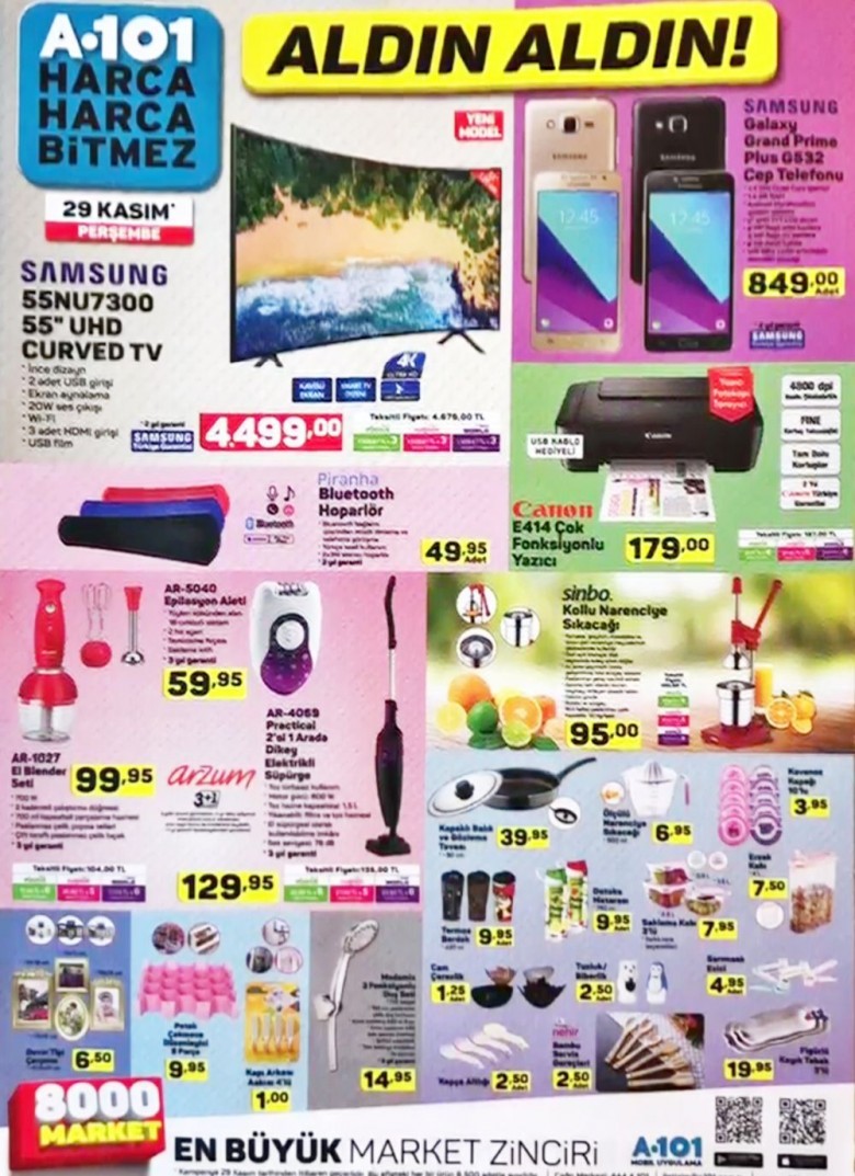 A101 29 Kasım 2018 Aktüel Ürünler Kataloğu