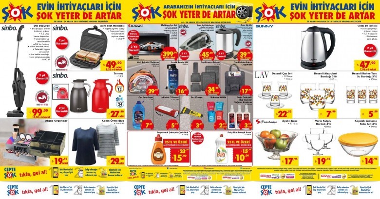 Şok 1 Aralık – 4 Aralık 2018 aktüel ürünler kataloğu yayınlandı