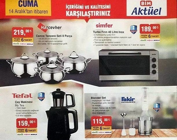 BİM YENİ 14 Aralık 2018 Aktüel Kataloğu