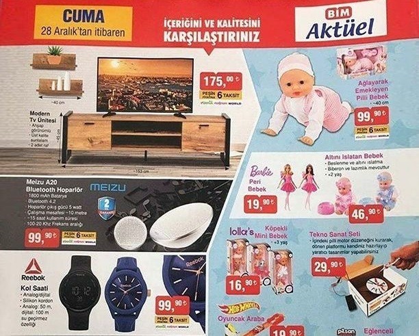 Bim 28 Aralık 2018 Aktüel Ürünler