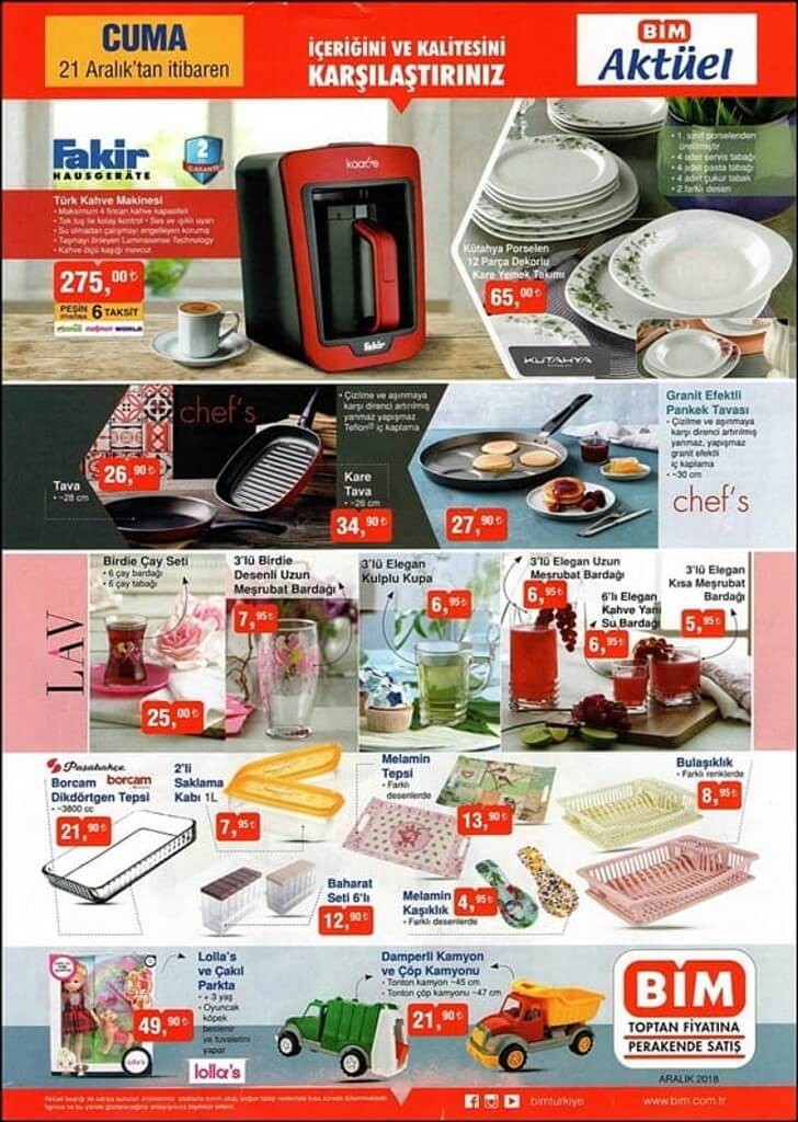 BİM 21 ARALIK 2018 AKTÜEL ÜRÜNLER KATALOĞU