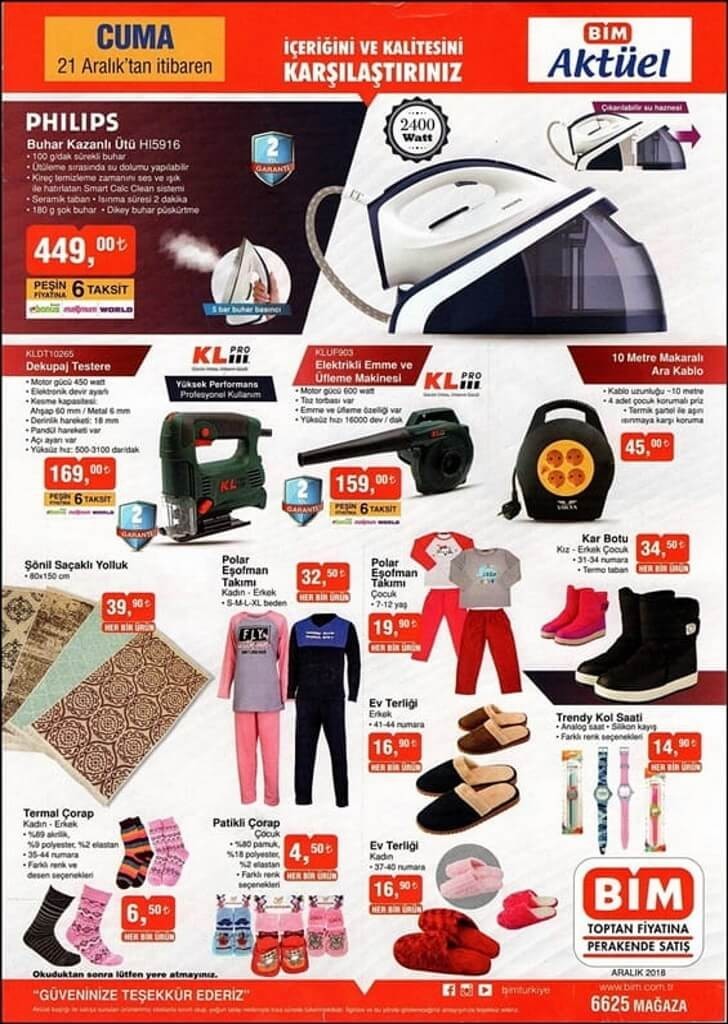 BİM 21 ARALIK 2018 AKTÜEL ÜRÜNLER KATALOĞU