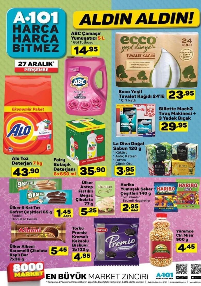 A101 Aktüel Yılın Son Aralık Kataloğu İndirimli Ürünleri