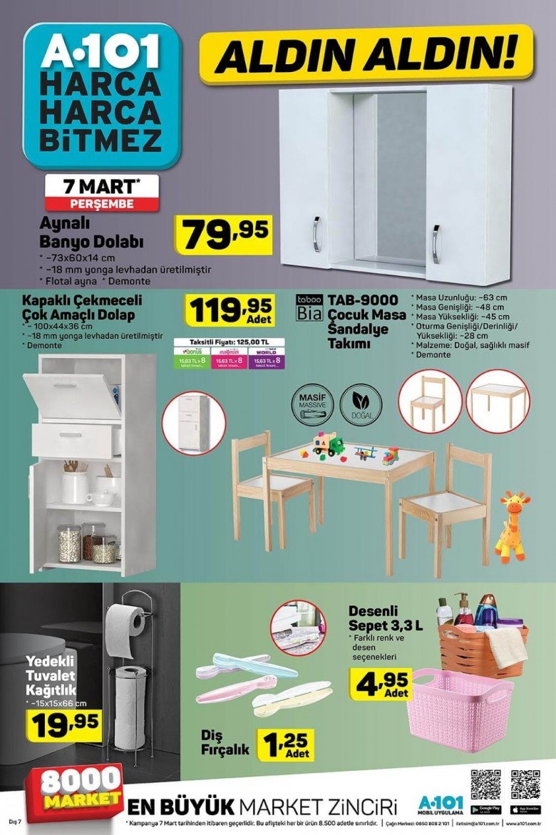 A101 7 Mart 2019 Aktüel Ürünler Kataloğu Güncellendi