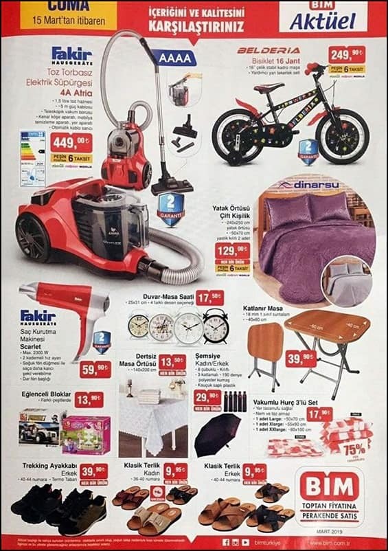 Bim 15-21 Mart İndirimli Ürünler Kataloğu