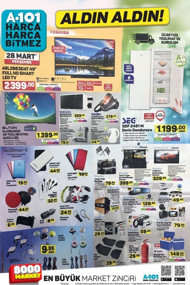 A101 28 Mart 2019 Aktüel İndirim Kataloğları