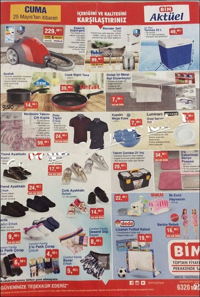 BİM 25 Mayıs 1 Haziran Aktüel Ürünler Kataloğu