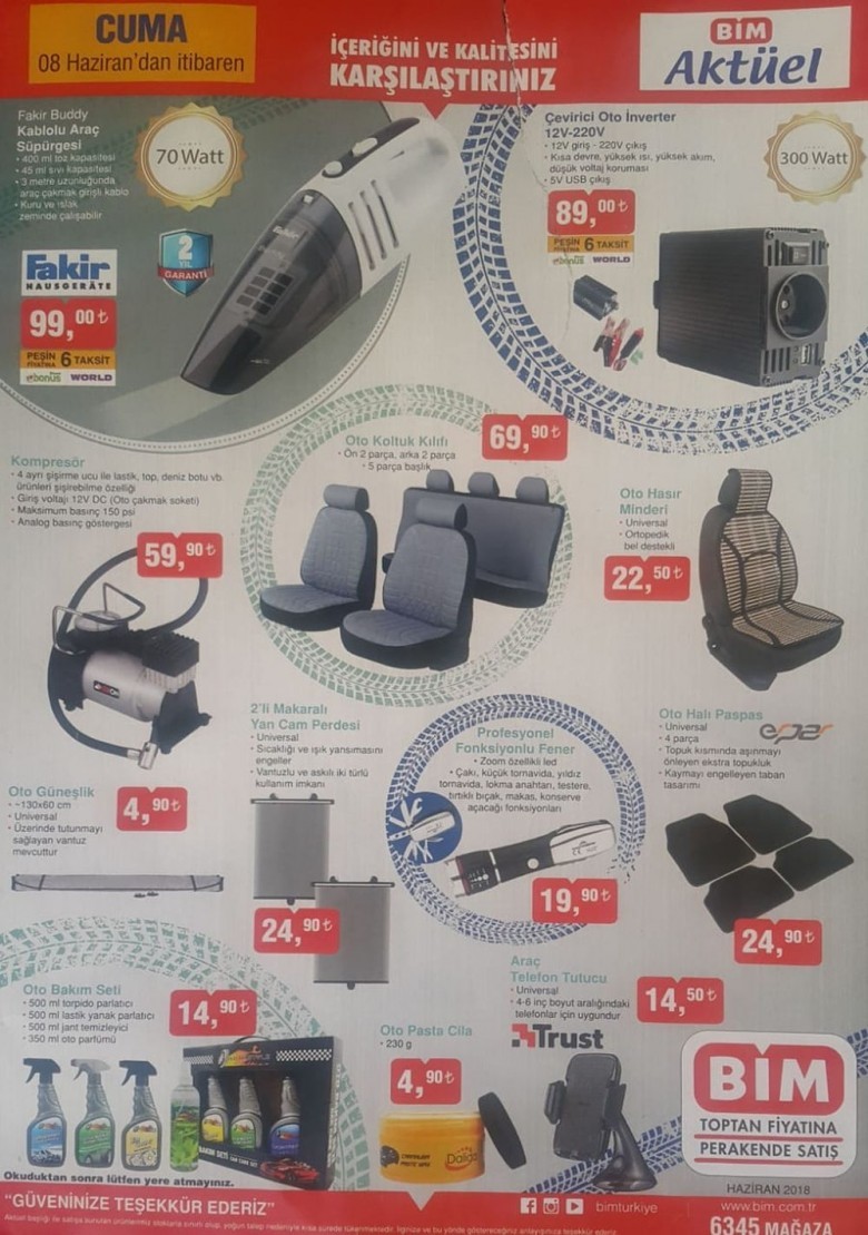Bim 12 Haziran 2018 İndirimli Ürünler Kataloğu