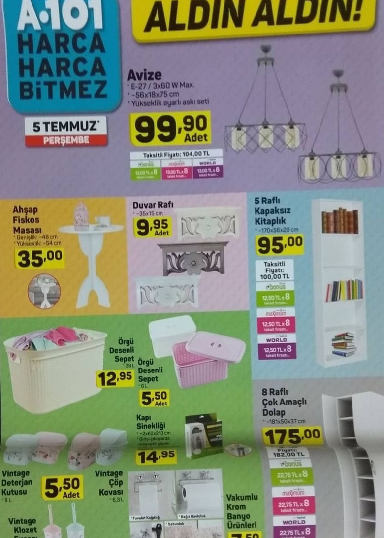 A101 5 Temmuz 2018 Aktüel İndirimleri