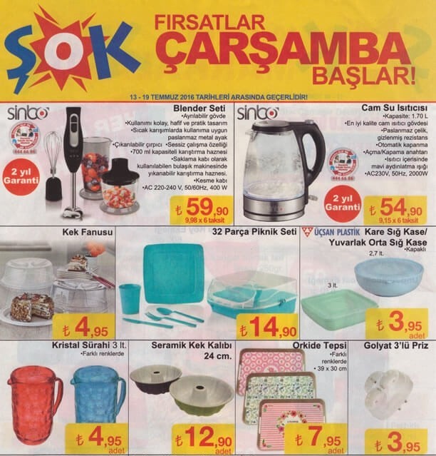 Şok Market 13-19 Temmuz Aktüel İndirimleri