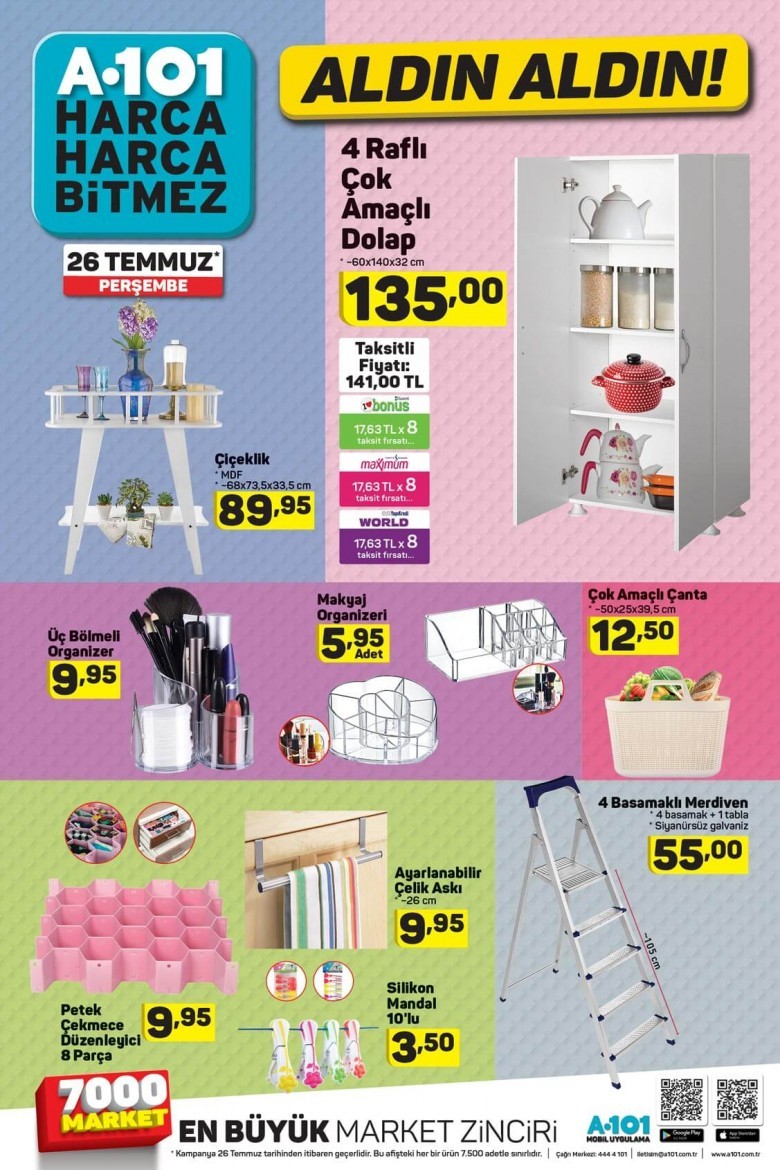 A101 26-30 Temmuz Aktüel İnidirimleri