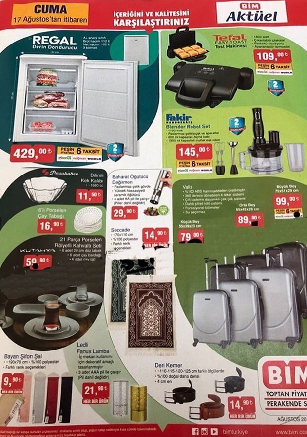 Bim 17 Ağustos 2018 Aktüel İndirimleri
