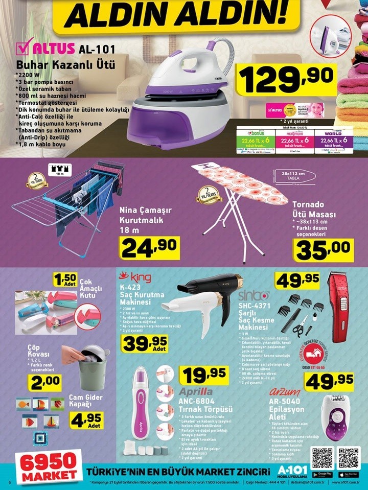 A101 10 Eylül Aktüel Fırsat Ürünleri