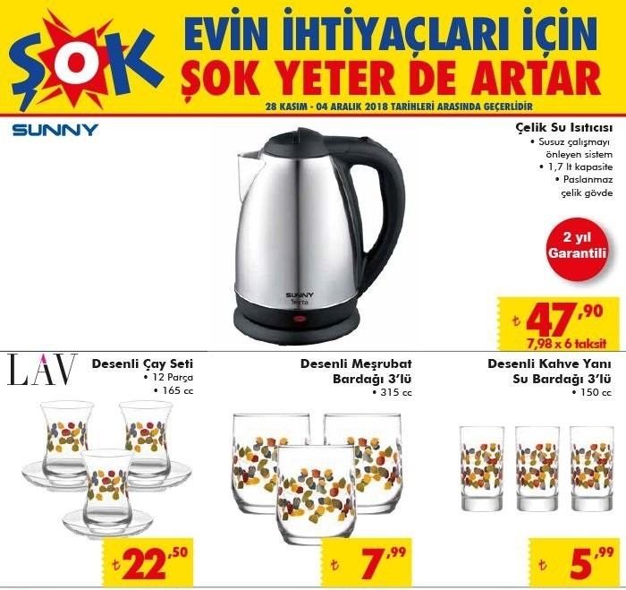 Şok 1 Aralık – 4 Aralık 2018 aktüel ürünler kataloğu yayınlandı