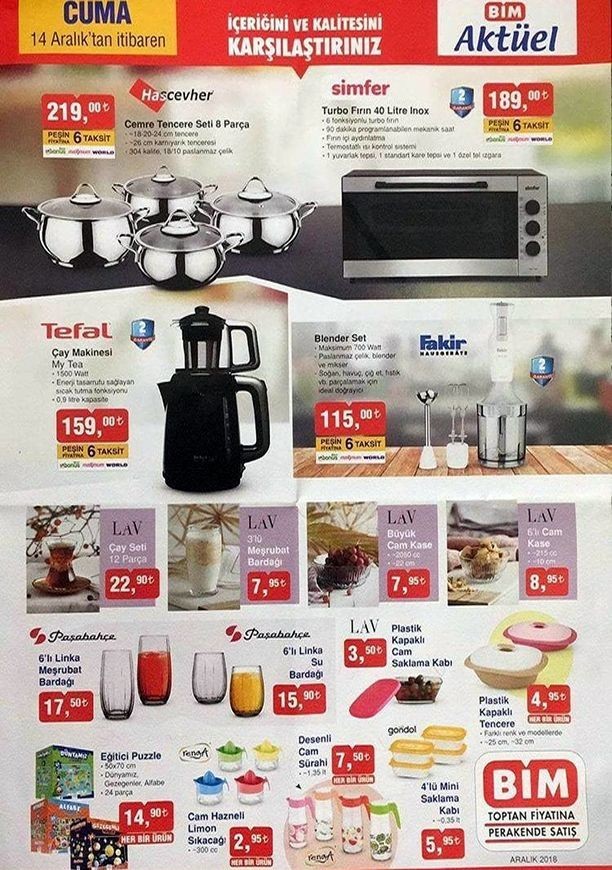 BİM YENİ  21 Aralık  Aktüel Kataloğu