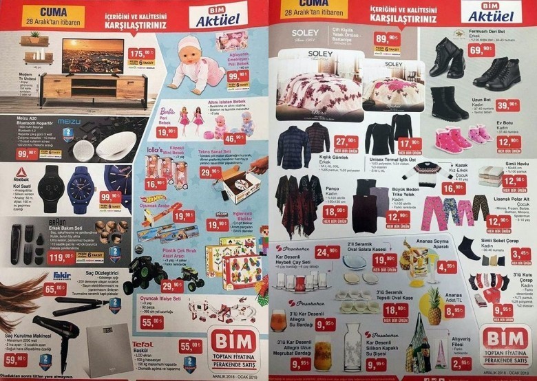 Bim 28 Aralık 2018 Aktüel Ürünler