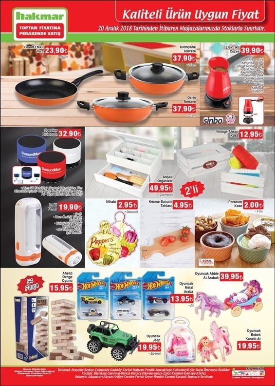Şok - Hakmar Market 13 -20 Aralık 2018 Akteül İndirimleri Kataloğu
