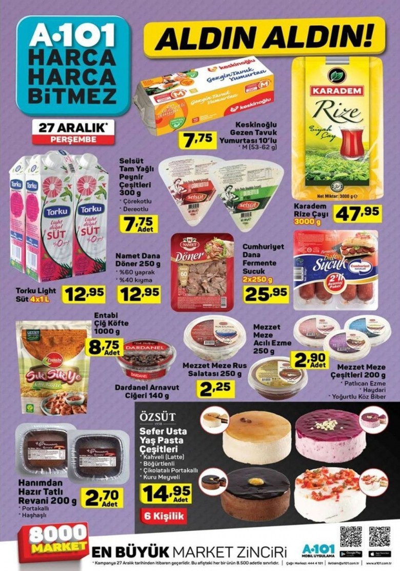 A101 Aktüel Yılın Son Aralık Kataloğu İndirimli Ürünleri