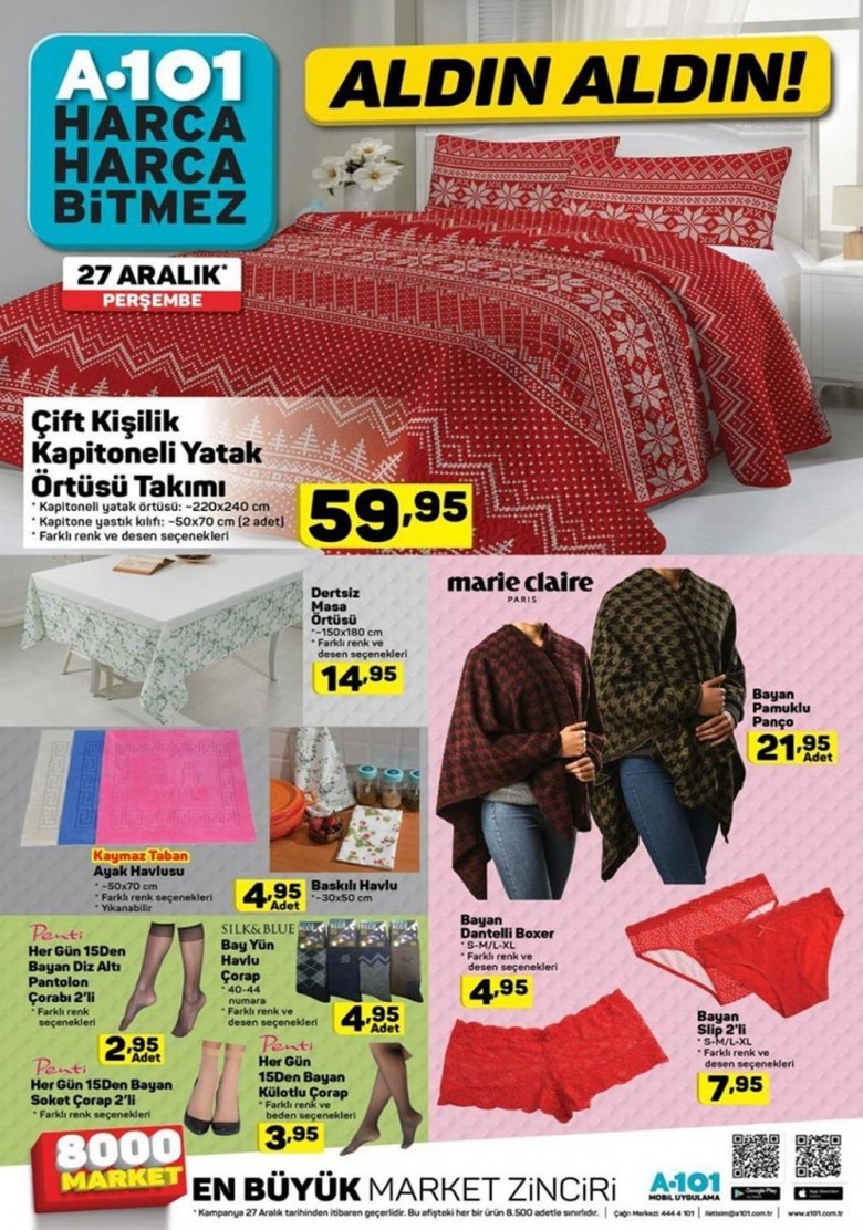 A101 Aktüel Yılın Son Aralık Kataloğu İndirimli Ürünleri