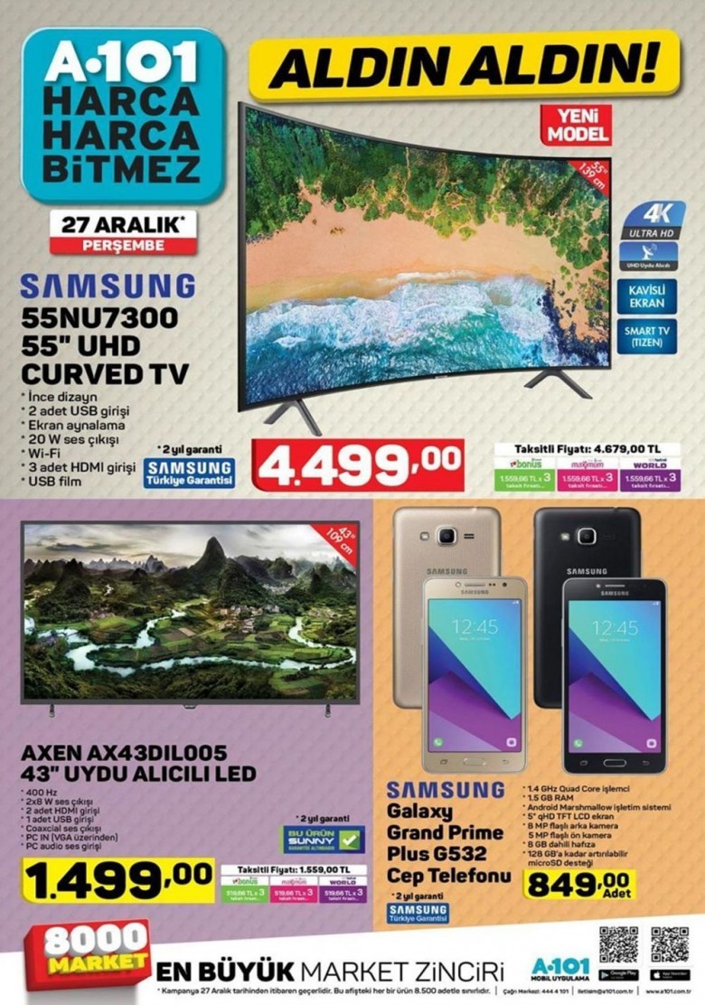 A101 Aktüel Yılın Son Aralık Kataloğu İndirimli Ürünleri