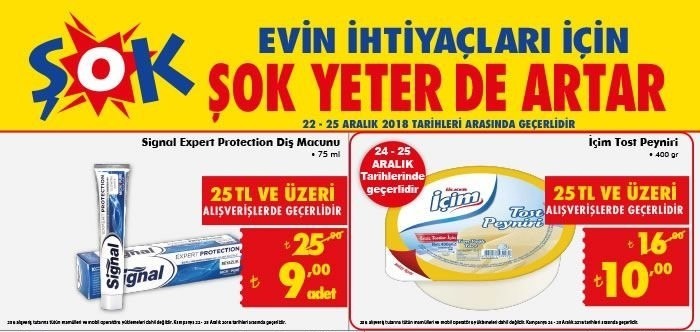 Şok 22-25 Aralık 2018 Hafta Sonu İndirimleri