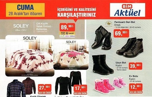 Yılın son BİM Aktüel Ürünler Kataloğu yayınlandı. BİM 28 Aralık 2018 Aktüel Kataloğu