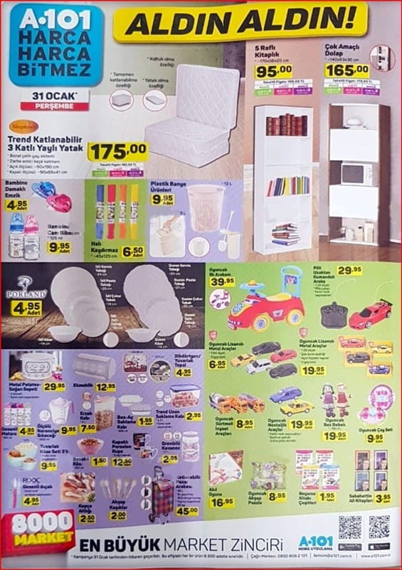 A101 31 Ocak 2019 Aktüel İndirimli Ürünler Kataloğu
