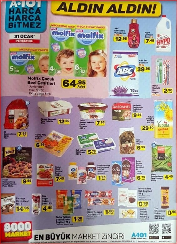 A101 31 Ocak 2019 Aktüel İndirimli Ürünler Kataloğu