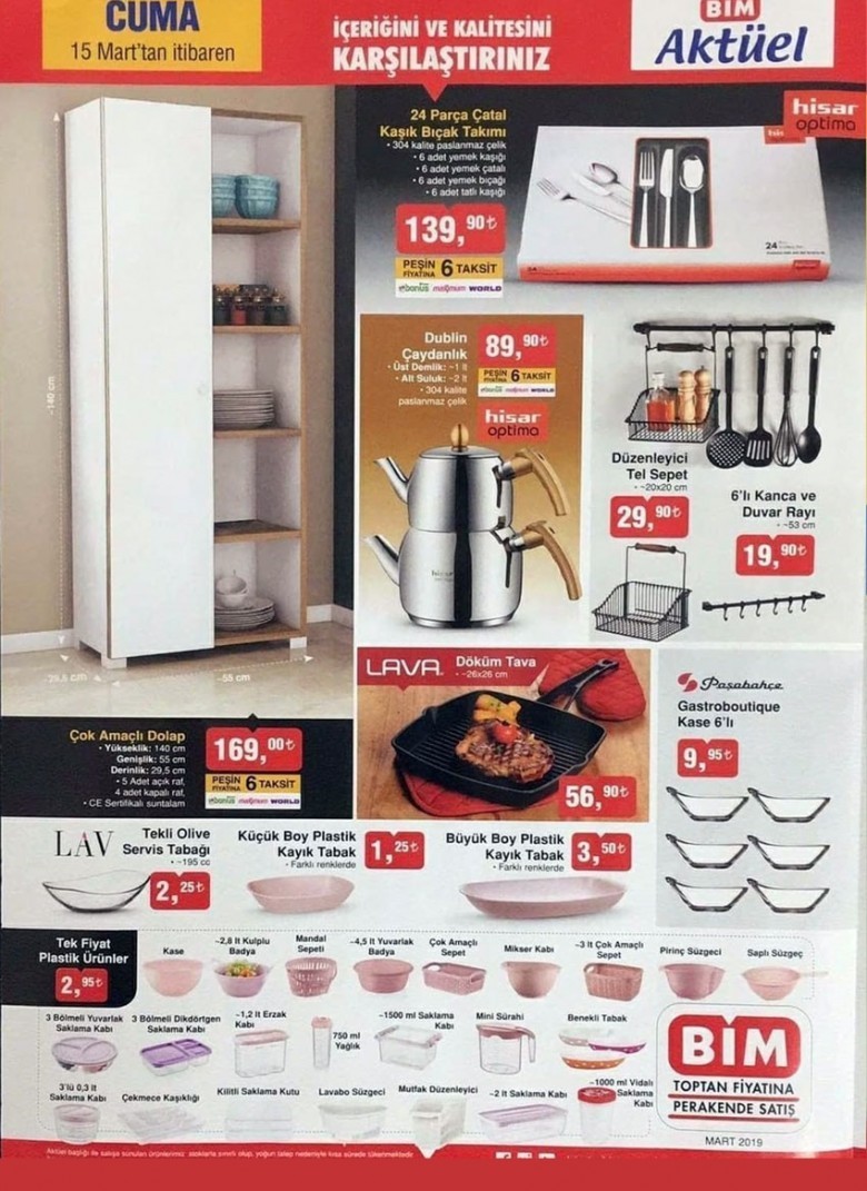 BİM 15 Mart 2019 Aktüel Ürün Kataloğu YAYINDA