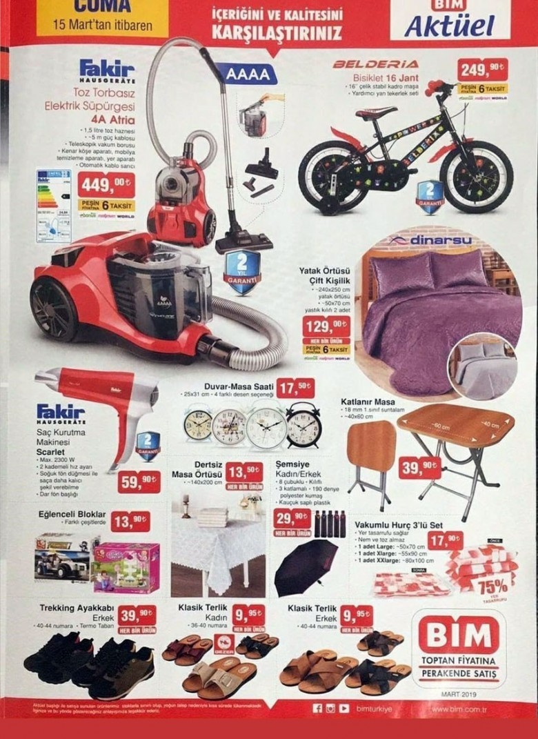 BİM 15 Mart 2019 Aktüel Ürün Kataloğu YAYINDA