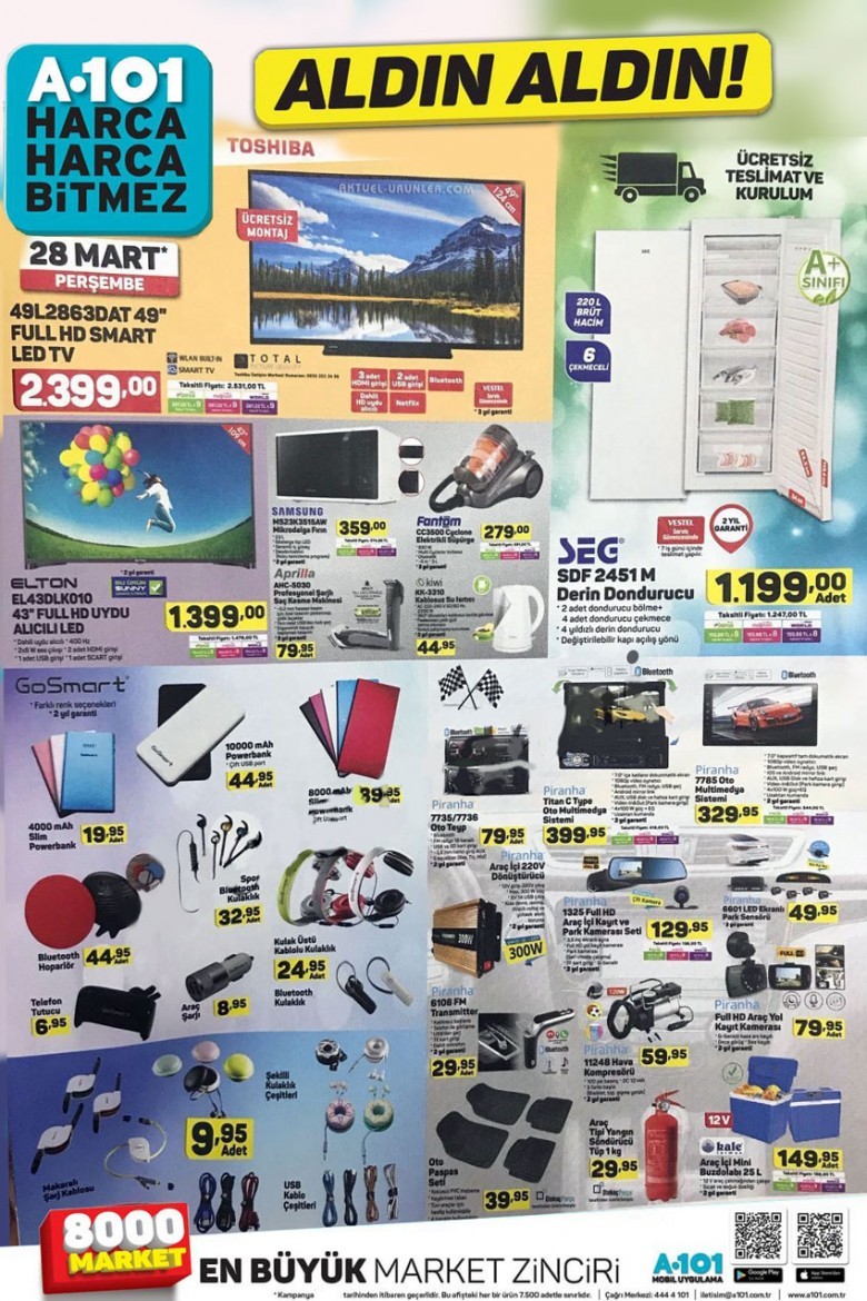 A101 28 Mart 2019 Aktüel İndirim Kataloğları 