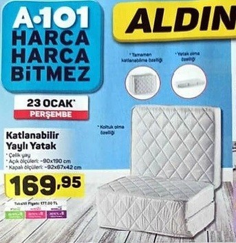 A101 3 Ekim 2019 Aldin Aldin Firsatlari Katlanabilir Yayli Yatak