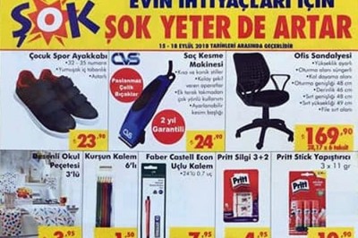 ŞOK Aktüel 15-18  Eylül 2018  Fırsatları